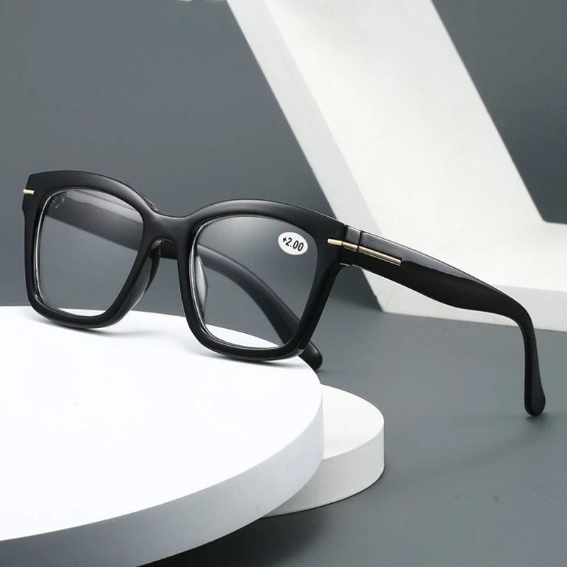 Women's INS Style Square-Frame Presbyopia Glasses Fashionable Oversized Frames Comfortable Reading Glasses with Plus Diopters