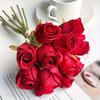 Elegant Home Decor 6-Head Artificial Rose Flower Bouquet, Perfect for Wedding, Parties, Holidays, and Birthdays