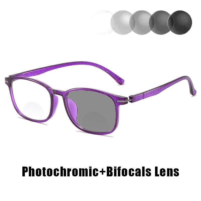 Unisex Photochromic Bifocal Reading Glasses Ultra-Lightweight Blue Light-Blocking Presbyopia Glasses Outdoor Sports Goggles