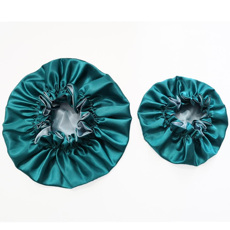Custom Designer Hair Cover Mommy and Me Satin Custom Bonnets Printed Silk Hair Wraps Bonnet Logo
