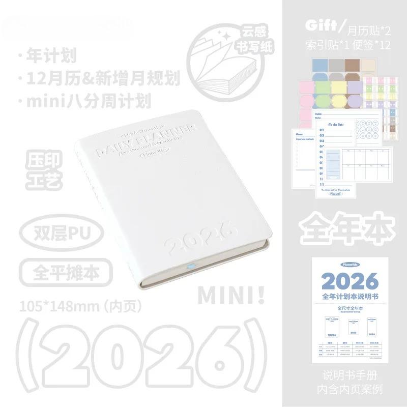 2026 Pocket A6 Notebook Planner Soft Cover Mini Journal Daily Plan Weekly Yearly Monthly Planning Agenda Calendar Gift