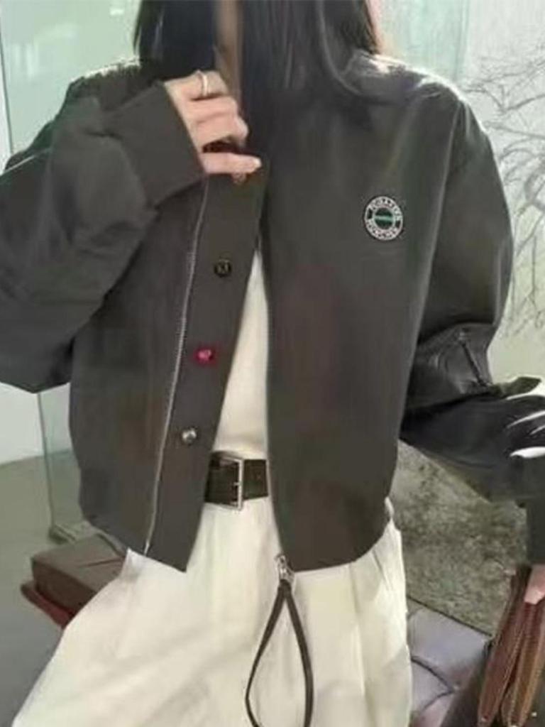 2025 Trendy Women's Casual Baseball Jacket - High-End, Age-Reducing, Stylish Short Coat for Spring/Autumn