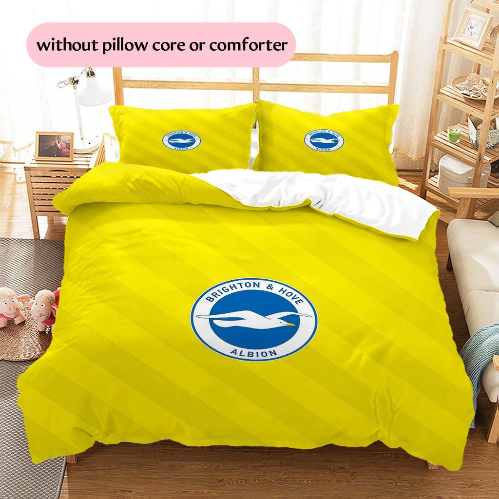 Set Copripiumino Trapuntato con Fantasia Brighton & Hove Albion Decorazione per la Casa Regalo (1 * copripiumino + 2 * federe senza imbottitura)