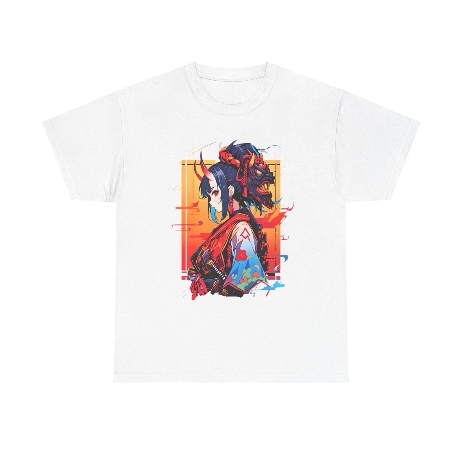 Anime Oni Devil Girl Shirt, Japanese Manga Style Anime T-Shirt 3XL