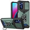 For MOTO G Stylus 5G 2025 PC with Stand Ring Sliding Window Multifunctional Magnetic Anti-Drop Anti-Fingerprint Phone Case