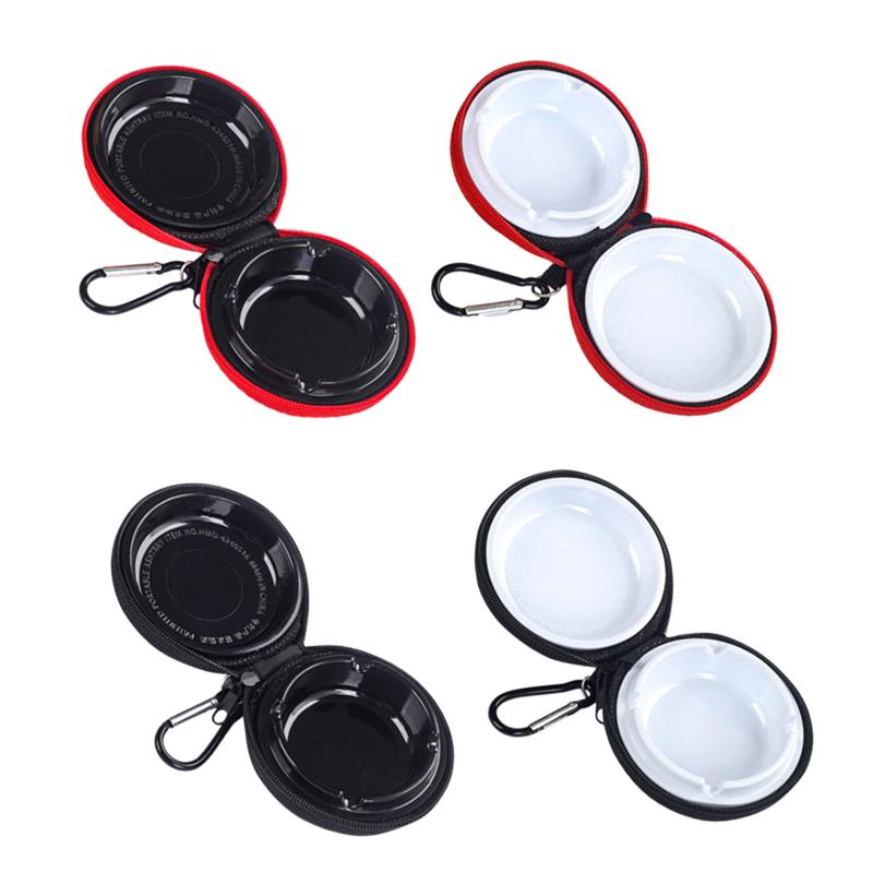 Lightweight Eva Portable Ashtray With Keychain Anti-Smog Ashtray With Outer Bag Cover Car Travel Ashtray