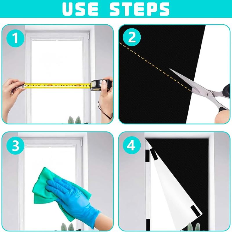 Store Occultant Sans Percage 300 X 150 Cm, Store Occultant Fenetre Tissu Occultant Avec Bande Velcro Autocollante, Pour Fenêtre De Toit Fenêtre