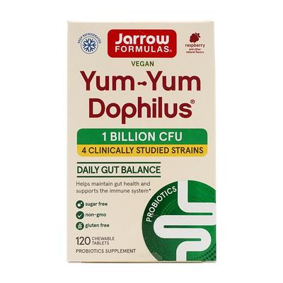 Vegan Yum-Yum Dophilus Probiotics 1 Billion CFU Raspberry Flavor, 120 Chewable Tablets