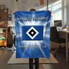 Custom Name,Hamburger SV Printed Flannel Blanket, soft throw for bedroom sofa, washable, Christmas present, great gift.