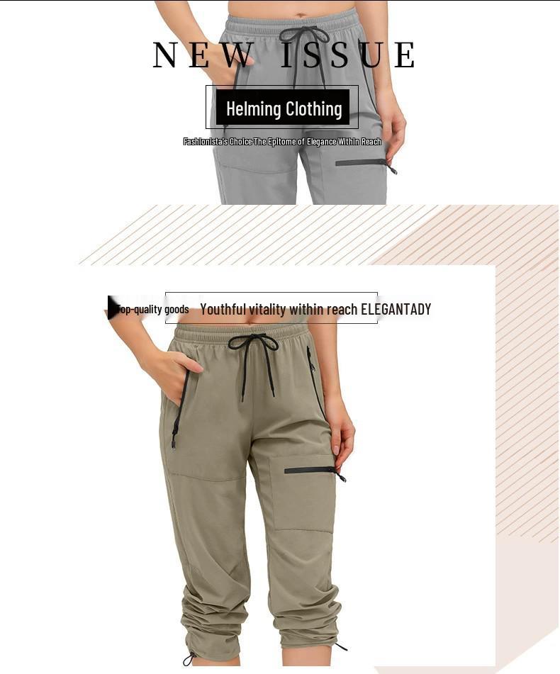 Pantaloni da Donna ad Asciugatura Rapida per Corsa e Trekking all'Aperto - Traspiranti, Elasticizzati, Vestibilità Ampia