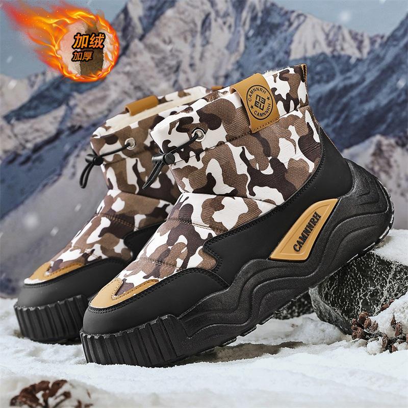 

Winter men s and women s outdoor velvet cotton shoes Northeast high-top snow boots Warm and thickened casual shoes spot 44