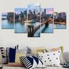 5 Pieces Canvas Wall Arts Cityscapes New York Skyline At Sunset Wallpaper Home Decor Picture Print For Living Room Artwork