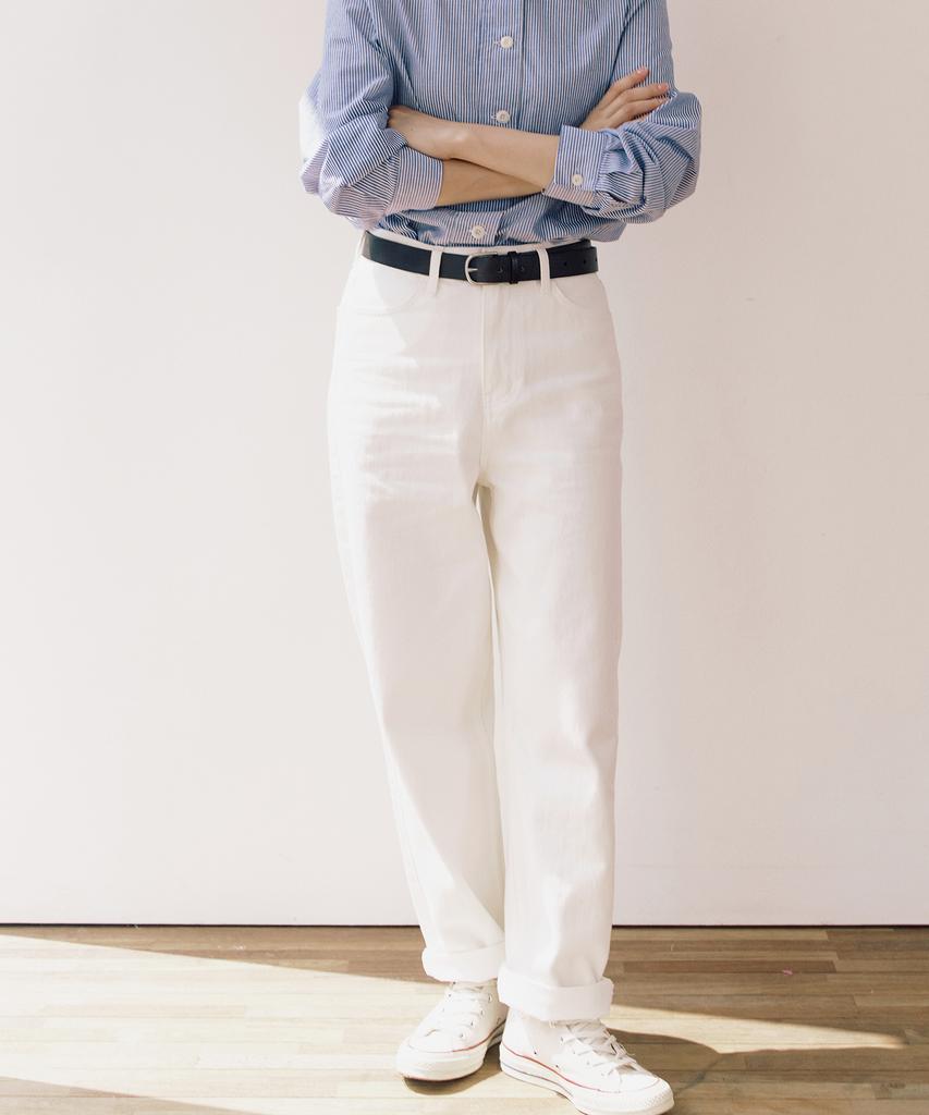 COTTON BELL Cotton Tapered Pants - White