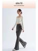 Plus Size Velvet Micro-Flare High Waist Yoga Pants for Women - Slimming Autumn/Winter Outerwear