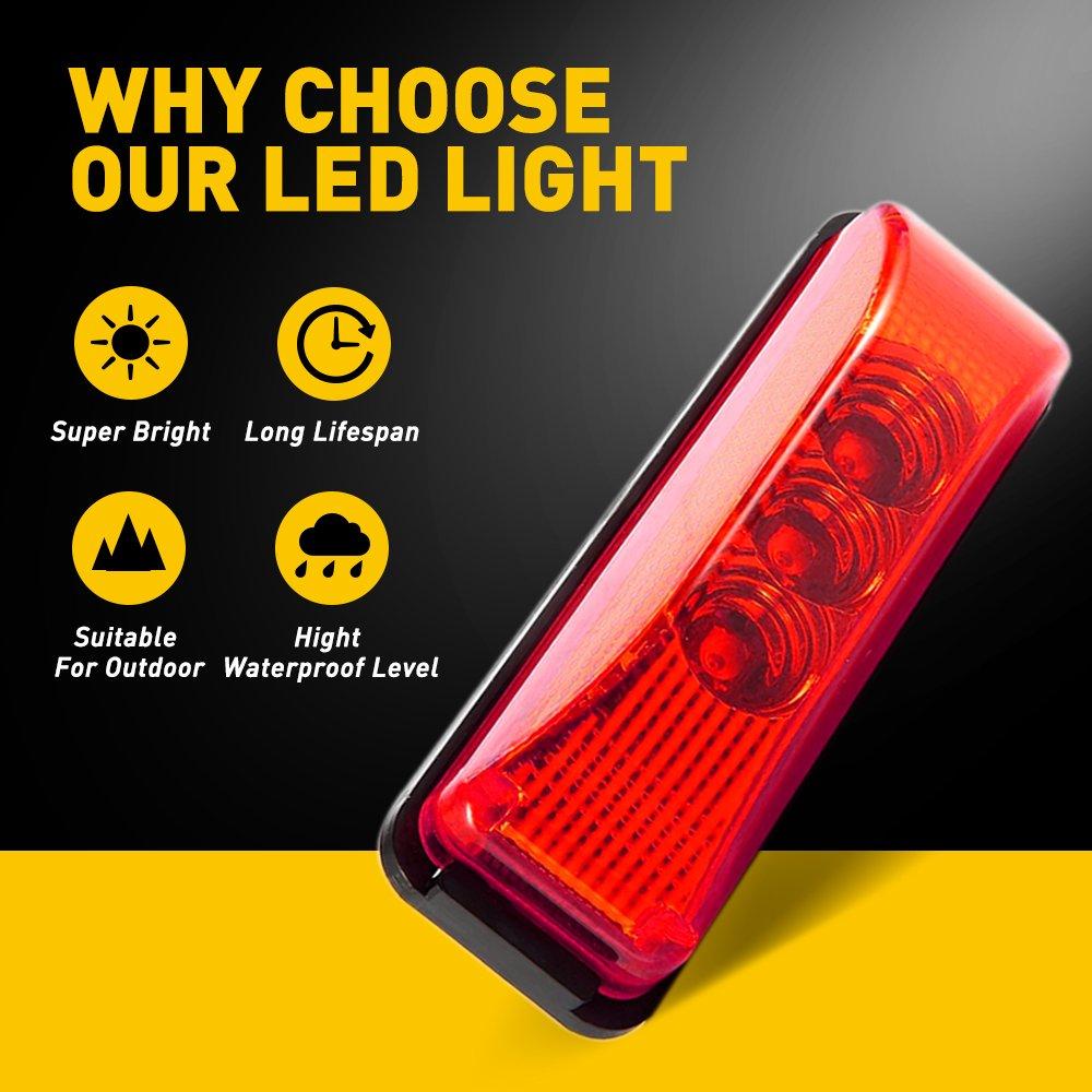 8x Red LED Side Marker Lights RV Truck Trailer Clearance Light Waterproof EOA