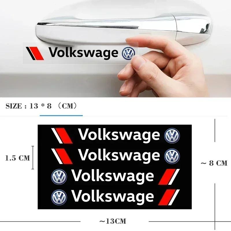 B6 VW For Volkswagen 4Pc Car Door Anti Scratch Auto Door Handle Protector Decals Wiper Stickers For Volkswagen VW Golf 4 7 MK3 4 QK9