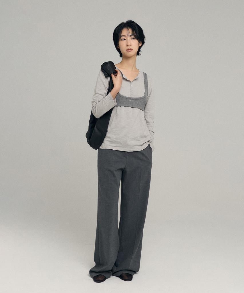 Loutaideu Basic Wool Slacks [Grey]