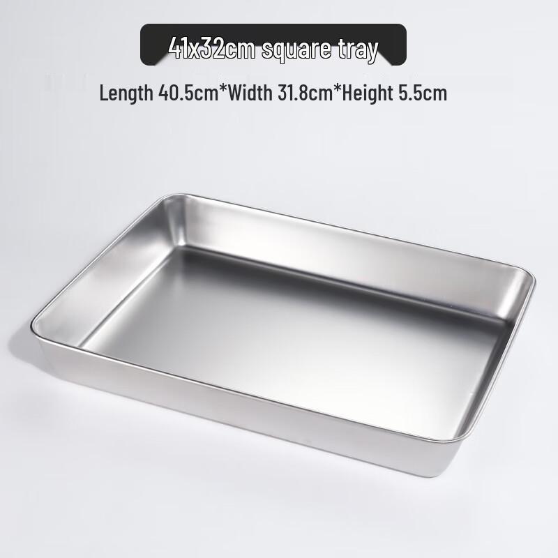 

Stainless Steel Rectangular Food Tray with Clear Lid
