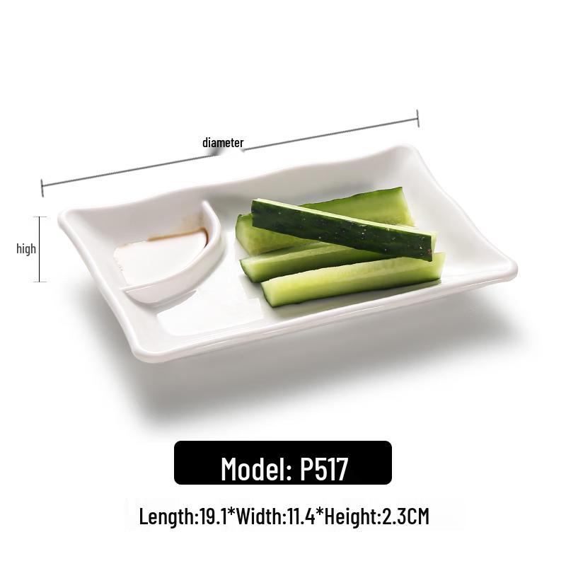 Yipan Japanese Style Melamine Double-Divided Snack Plates