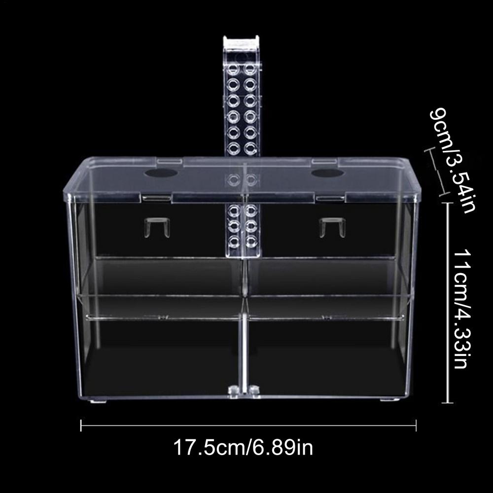 Aquarium Breeder Box Transparent Hatching Container Double-Chamber Shrimp Breeding Box for Guppy Fry Betta Shrimp Saltwater