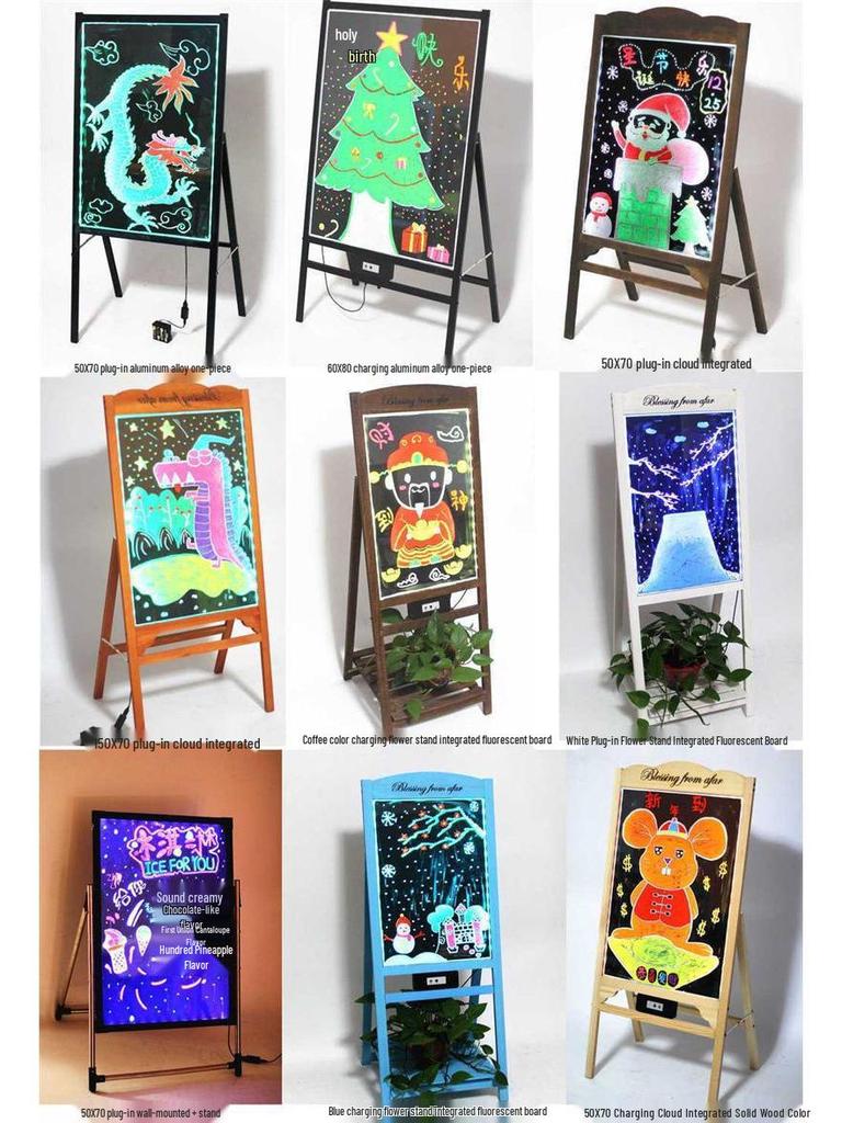 Luminous Fluorescent Blackboard for Night Market & Street Stall Advertising