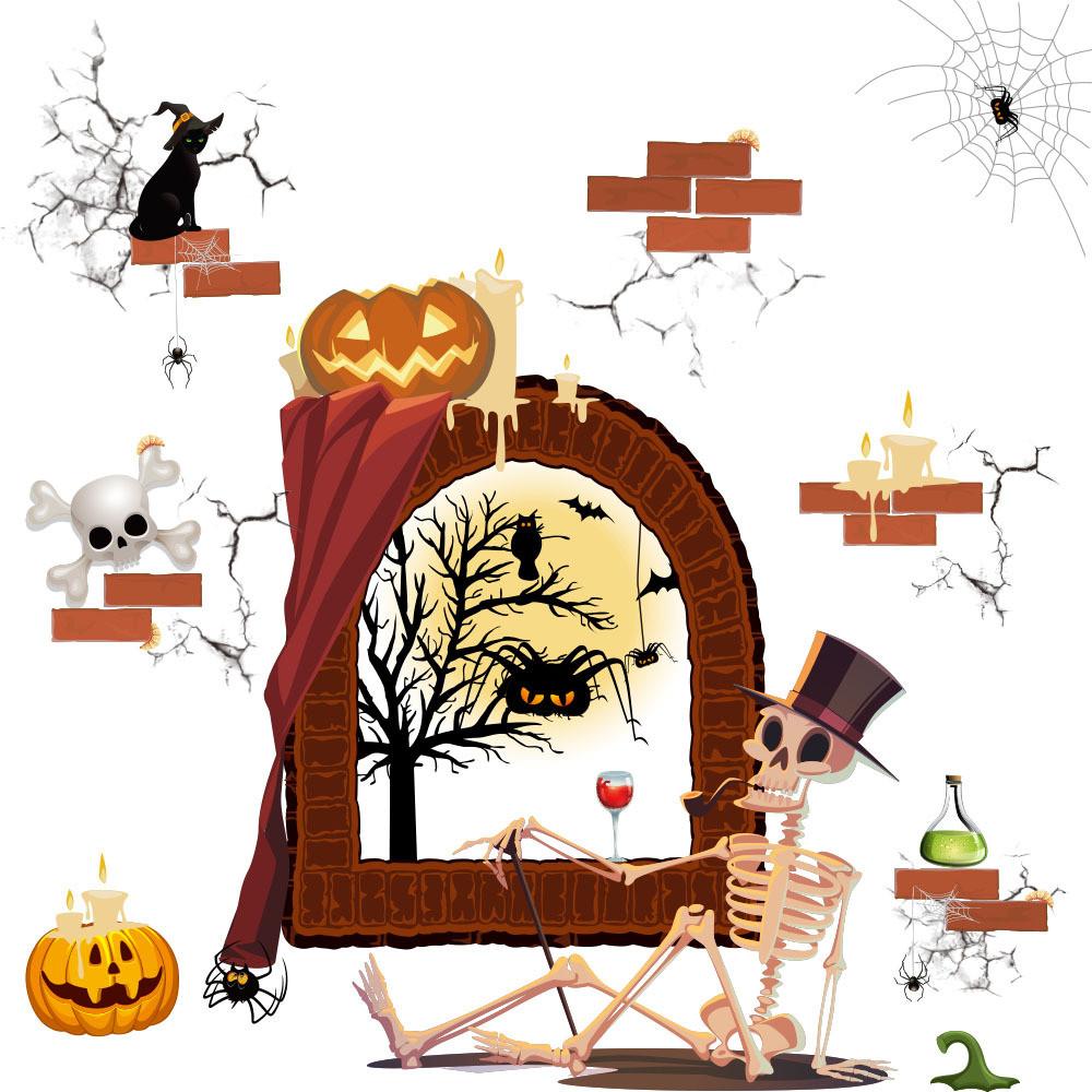 Spooky Halloween Window Clings Decorative Static Stickers For Creative Party Displays