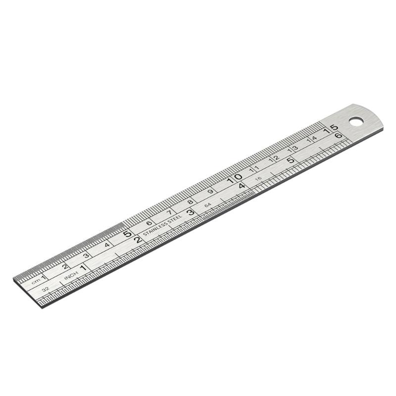 High Accuracy Steel Drawing Ruler with Double Scale System Metric Royal Etched Marks Easy To Use for Engineers
