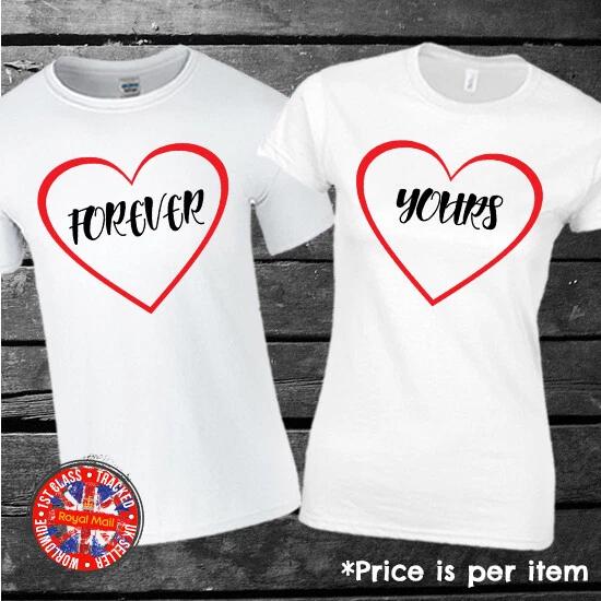 Forever Yours Matching T-shirts Couples Best Friends Mens Womens Friendship Gift 2XL