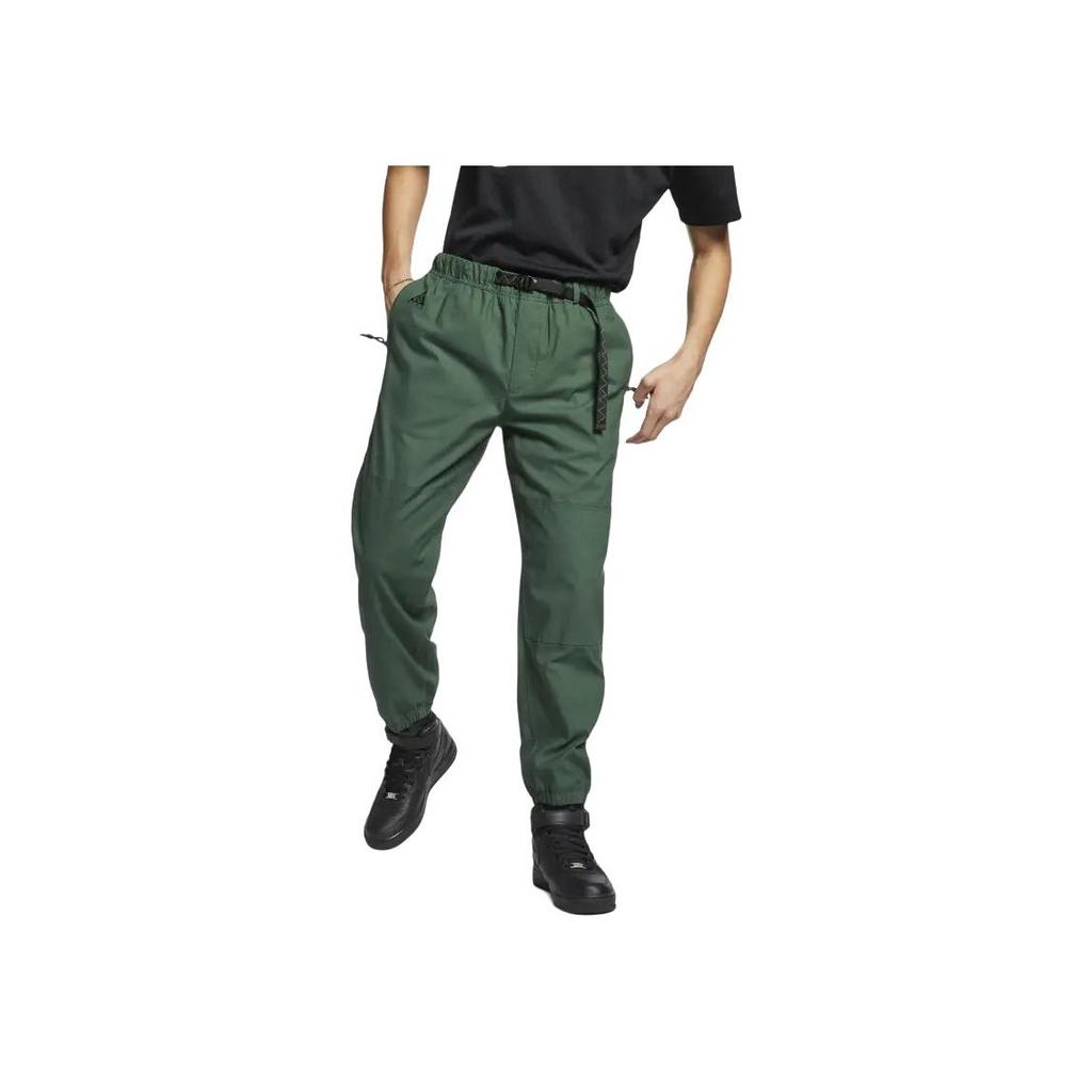 Nike Embroidered Solid Color Straight-Leg Casual Pants Men Bottoms Spruce-Green CD4541-323