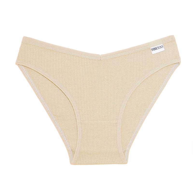 

Женские вафельные хлопковые трусики, 10 сплошных цветов, сексуальное нижнее белье с v-образной талией для женщин, высокоэластичные женские короткие трусики, бикини XL бежевый