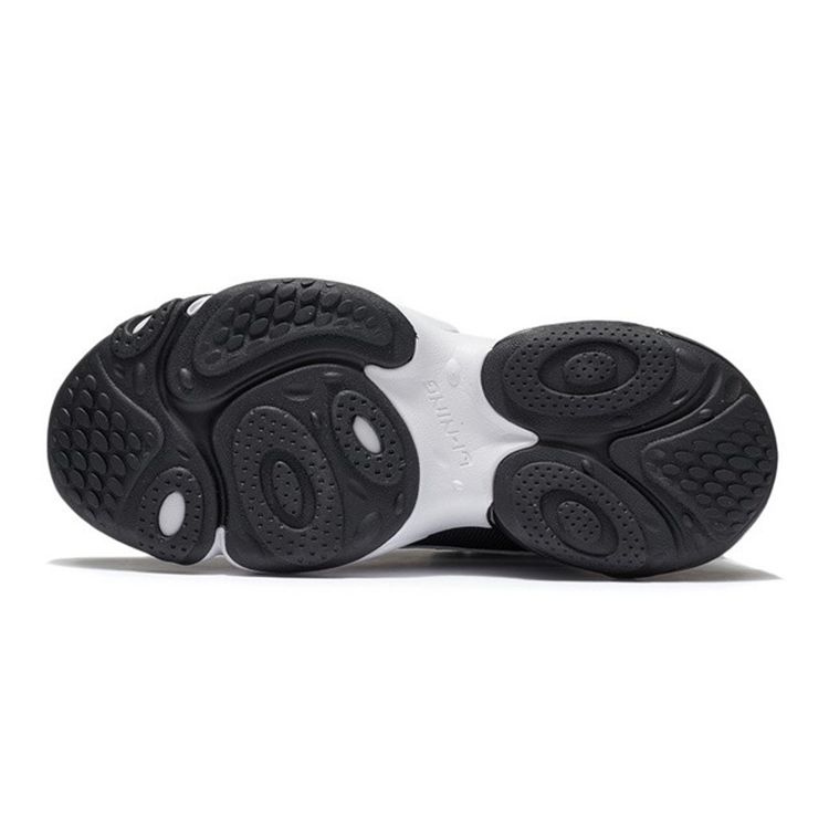 Li Ning Round Air Ultra Dimension Half Palm Air Cushion Shock Absorption Non-Slip Wear-Resistant Low-Top Running Shoes Kids Sneaker Black YKCS004-1
