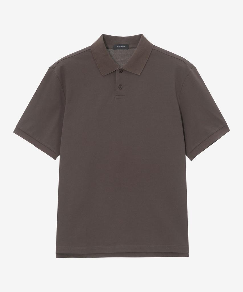 BASIC HOUSE Uni Semi-Overfit Pique Polo Shirt Brown Lyts3104