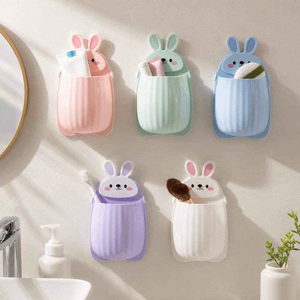 Wall Hanging Toothbrush Storage Rack Self Adhesive Toothpaste Organizer Dormitory