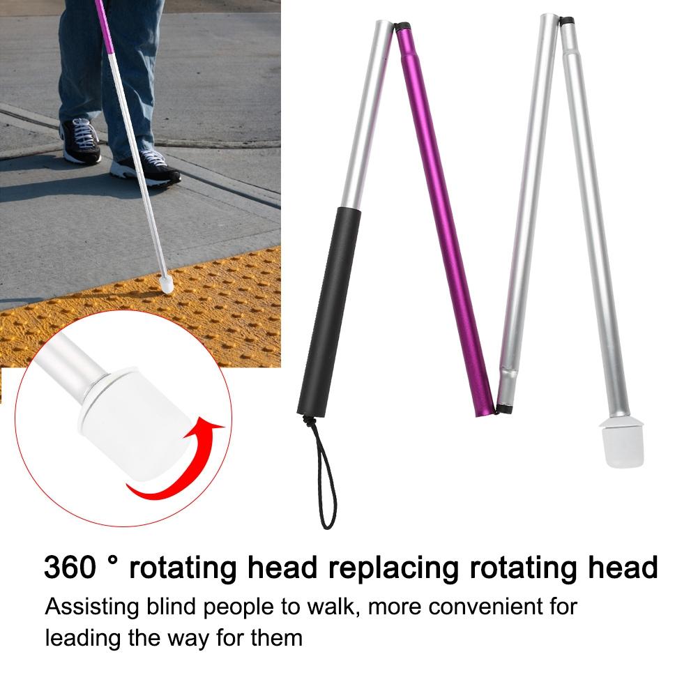 Folding Foldable Reflective Cane Crutch Portable Anti Shock Walking Stick Blind People