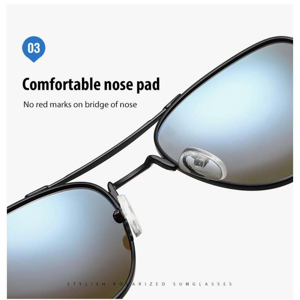 aoron Polarized Sunglasses Men's Fashion Double Beam Metal Sunglasses Outdoor Cycling Sunglasses