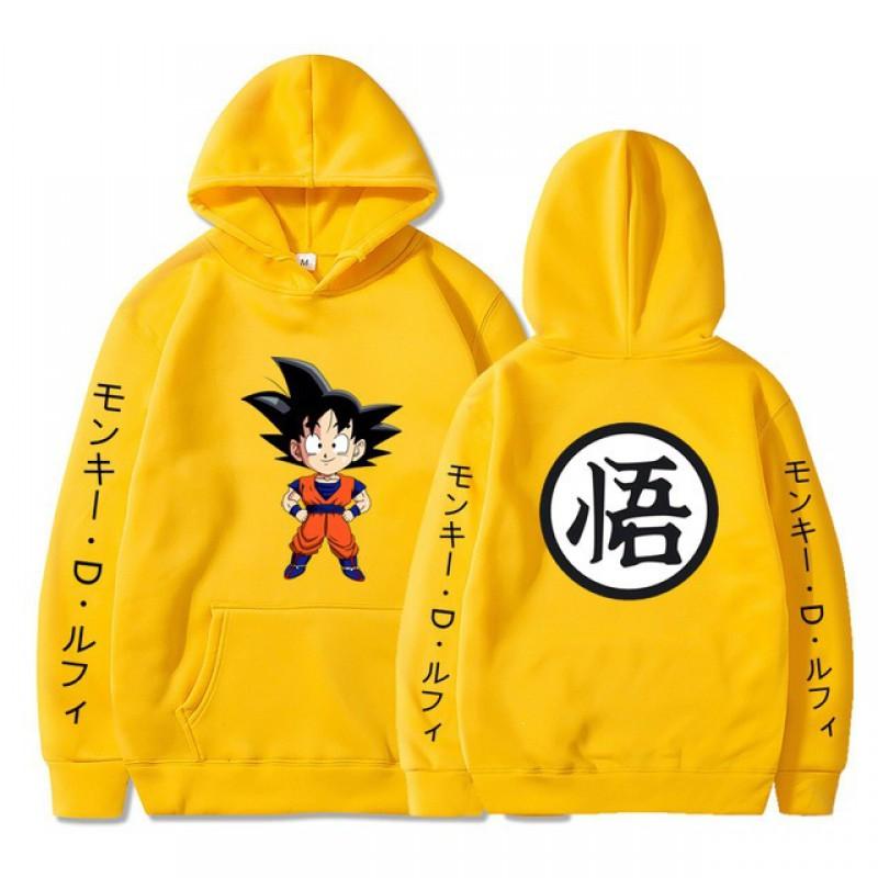 Dragon Ball Anime Hoodie Sweatshirt Teens Men Long Sleeve Fleece Lined Pullover Casual Streetwear