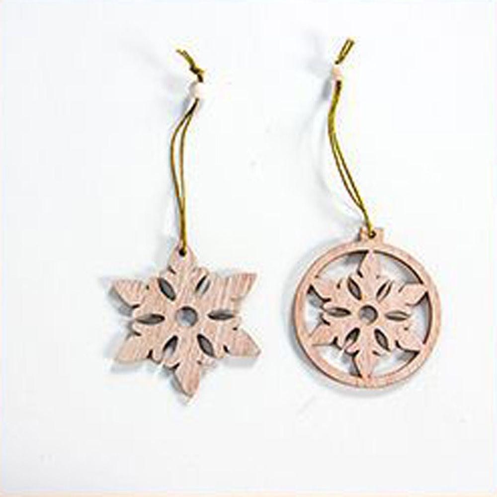DIY Gifts Drop Pendant Christmas Tree Decoration Xmas Hanging Snowflake/Star/Angel Wooden Ornaments