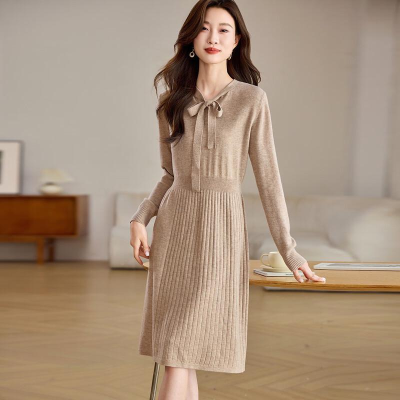 

Srcr Women s Pure Wool Knitted Sweater Dress XL