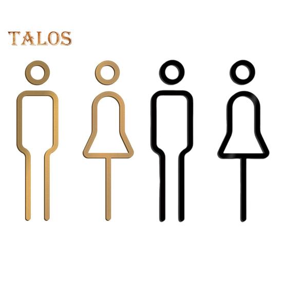 3D Acrylic Bathroom Toilet Sign Toilet Men Women Restroom Door Sign Business Restaurant Office Hotel Washroom Wall Identification Sign