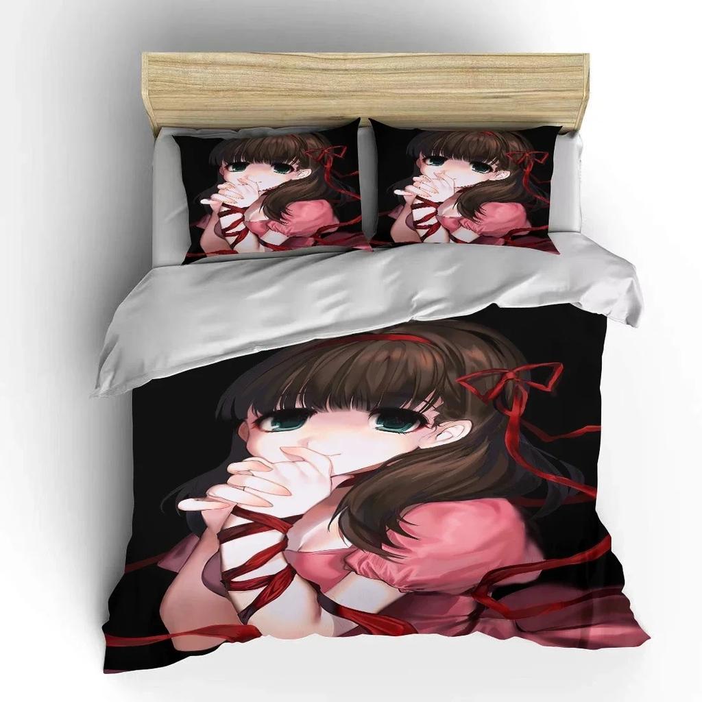 Japanese 3D Anime Moe Double Bed Duvet Cover Luxury European Bedding Sets Soft Pillow Cases Home Textiles
