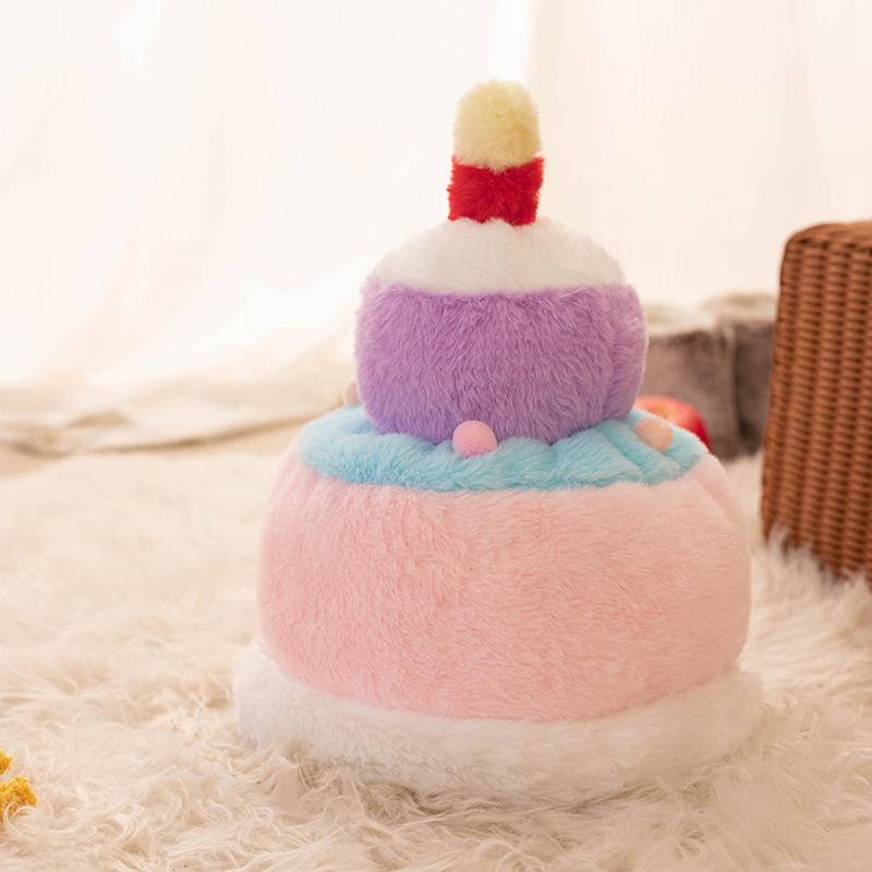 Kreativ bursdagshatt Vendbar plysjleke Bursdagsfest Kakehatt Jenter Klutedukke Bursdagsgave