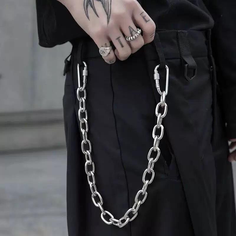 Trendy Unisex Punk Hip-Hop Jeans Waist Chain - Versatile Metal Pants Accessory