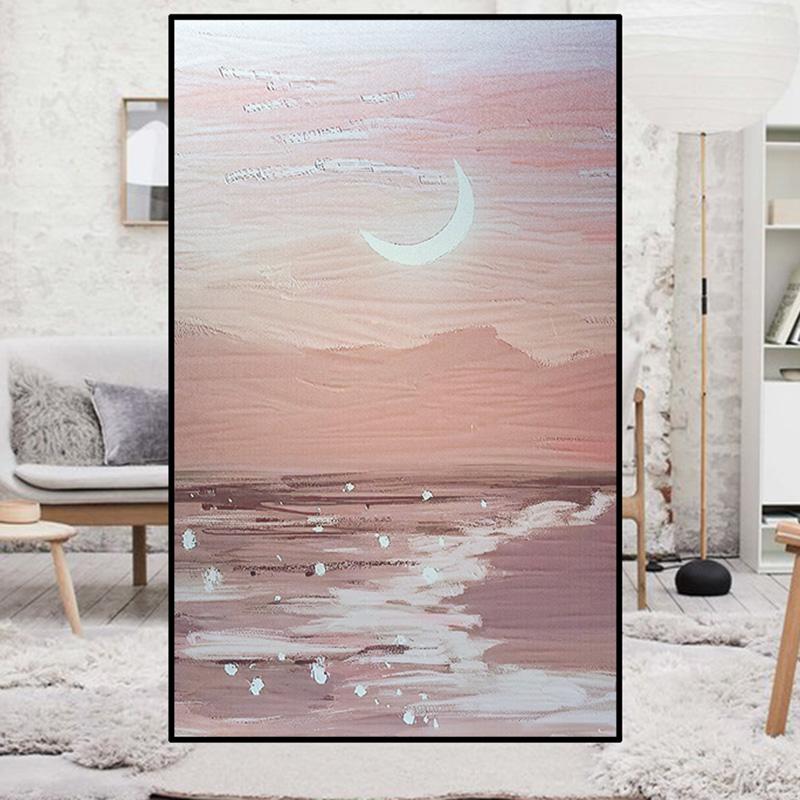 Pastorale Style Oil Painting Window Film Small Fresh Plants Glass Sticker Privacy Protection Static Stained Glass Films Decor