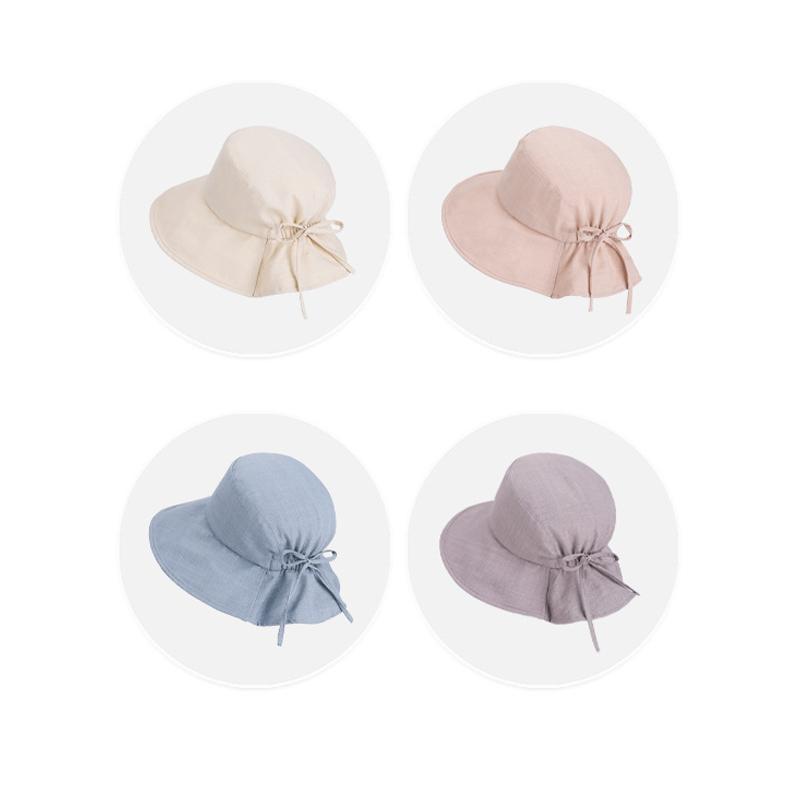Summer Sun Hat Women's Bow Fisherman Hat Large Brim Basin Hat