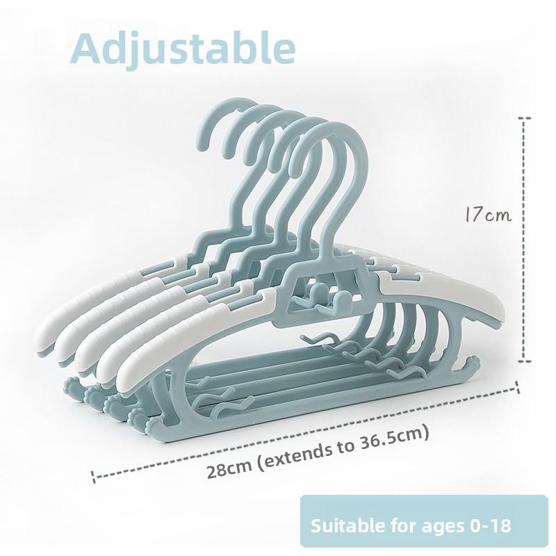 New Multi-Functional Children's Plastic Clothes Hanger Anti-Slip Seamless Baby Home Use Retractable Storage Clothes Hanger