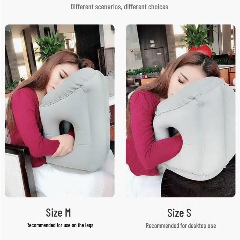 Inflatable Face-Down Travel Nap Pillow for Trains and Office