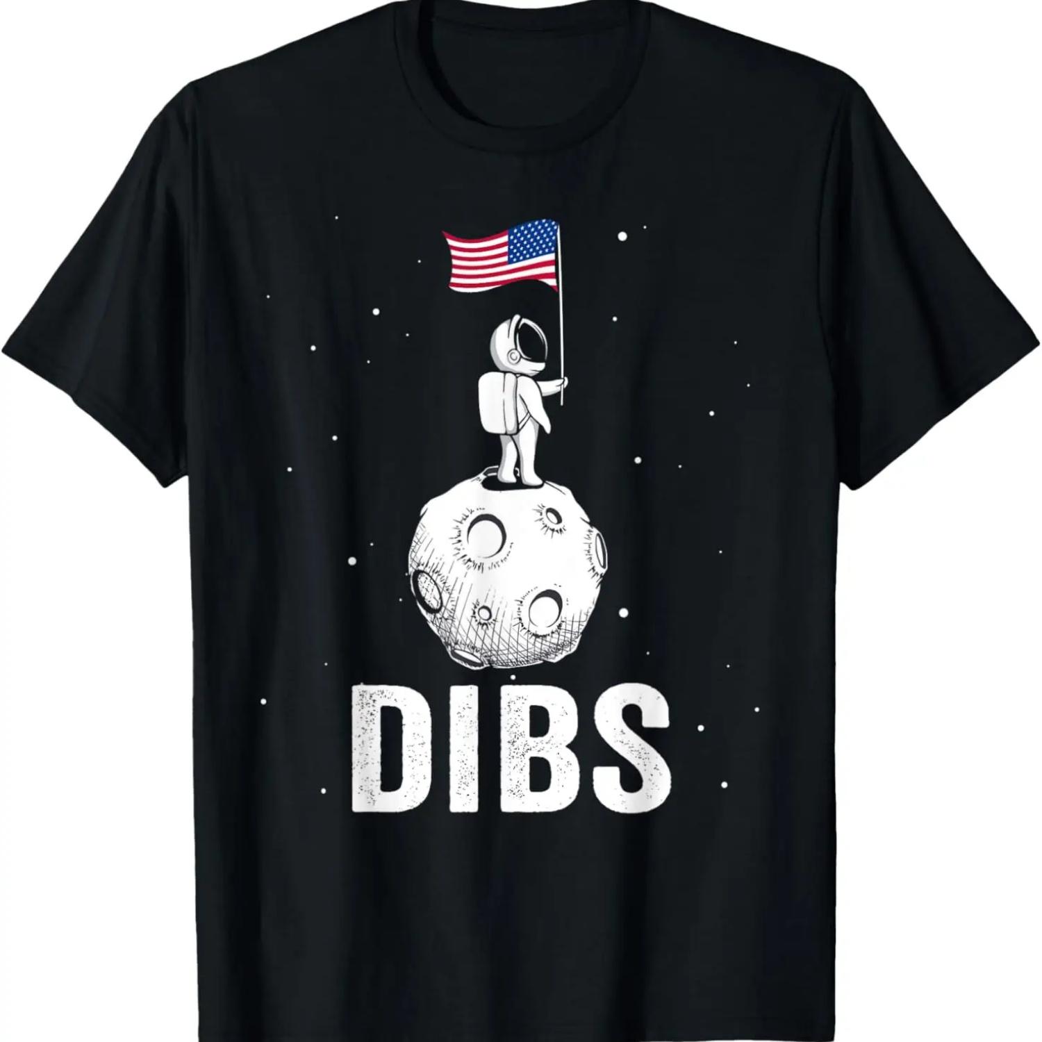 Space Astronaut 4th Of July Men Women Dibs Moon T-Shirt S чёрный