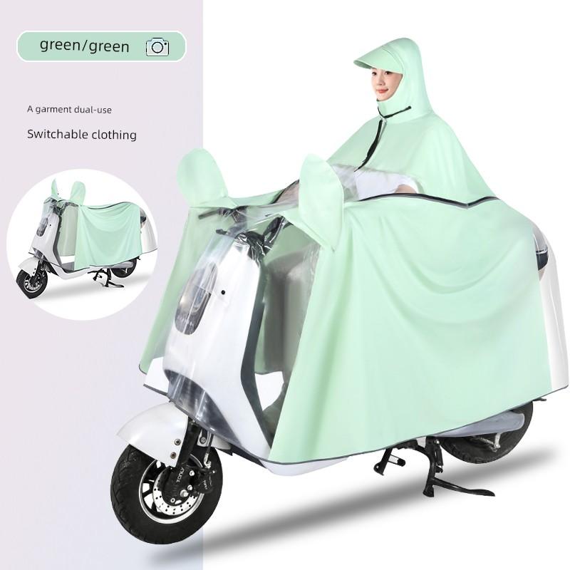 Raincoat for Electric Scooter, Long Full-Body Rain Cover, Storm-Proof, Two-In-One, Thickened and Enlarged, Women's Rain Poncho