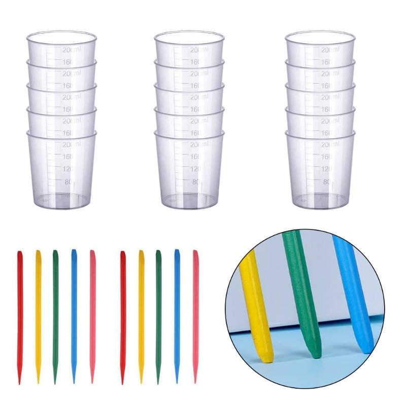 Sturdy Resin Measuring Cup Set Easy Cleaning Multipurpose Crafting Tool for Enthusiasts