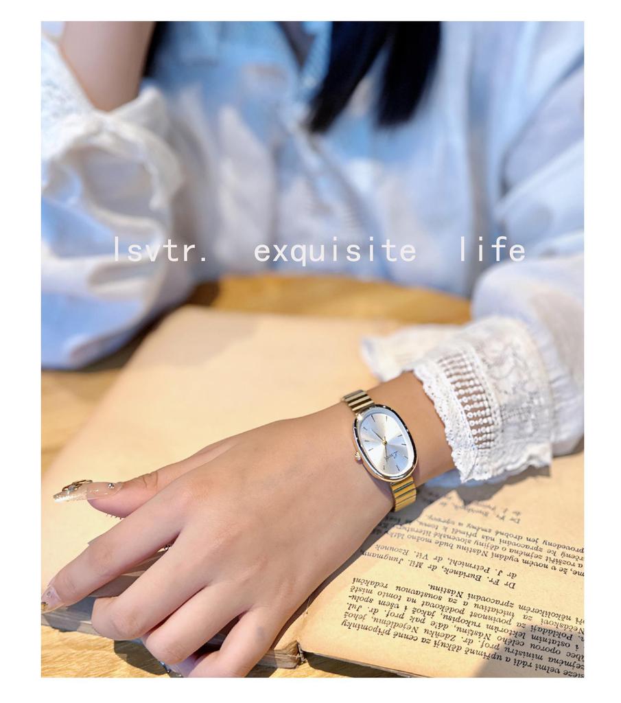 Gold-Toned Women's High-End Quartz Fashion Watch with Steel Band